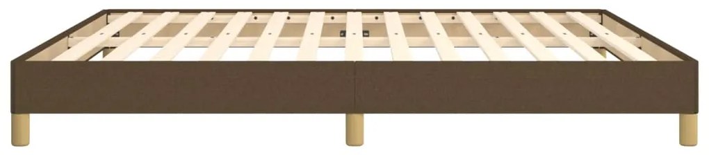 Estrutura de cama sem colchão 180x200 cm tecido castanho-escuro