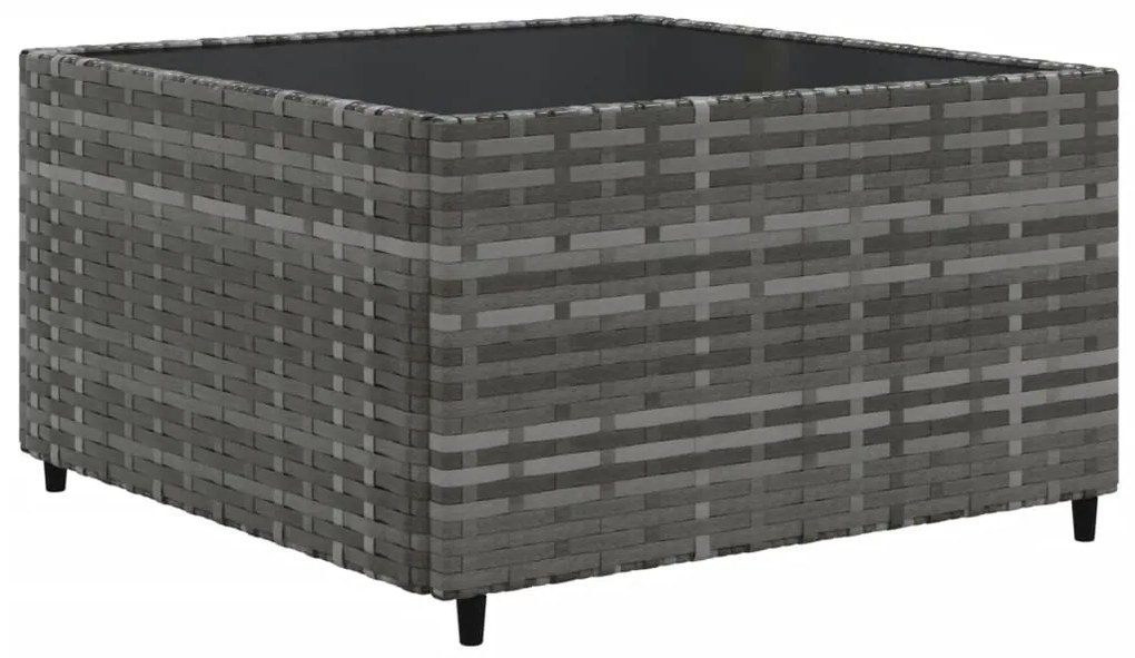 10 pcs conjunto sofás de jardim c/ almofadões vime PE cinzento