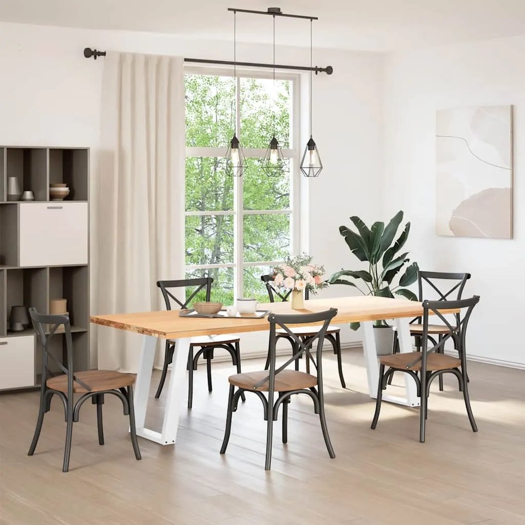 Pés para mesa de jantar em formato de U, 2 peças, branco, 60x(72-73) c