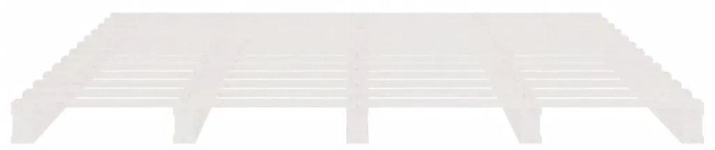 Cama de paletes 140x190 cm madeira de pinho maciça branco