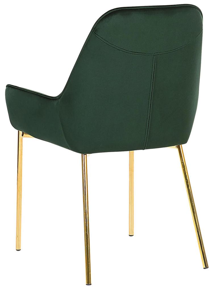 Conjunto de 2 cadeiras de jantar em veludo verde LOVERNA Beliani