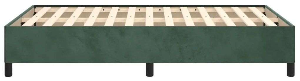 Estrutura de cama sem colchão 120x200 cm veludo verde-escuro