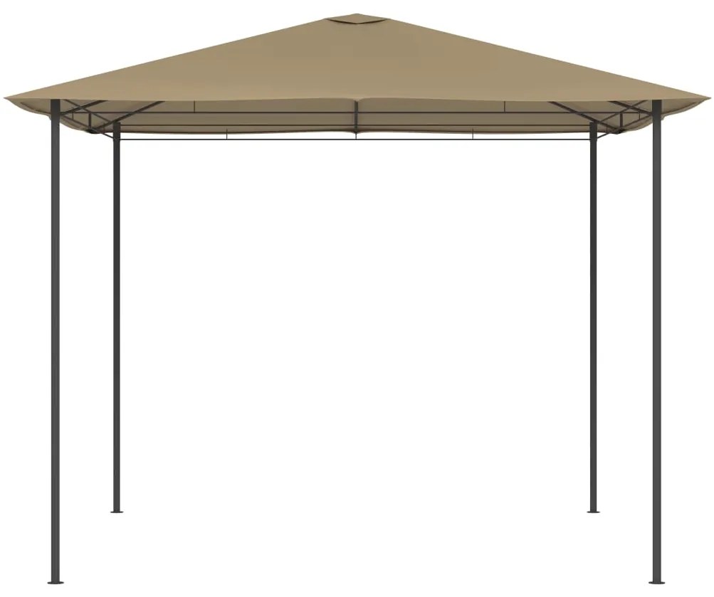 Gazebo 3x3x2,6 m 160 g/m² cinzento-acastanhado
