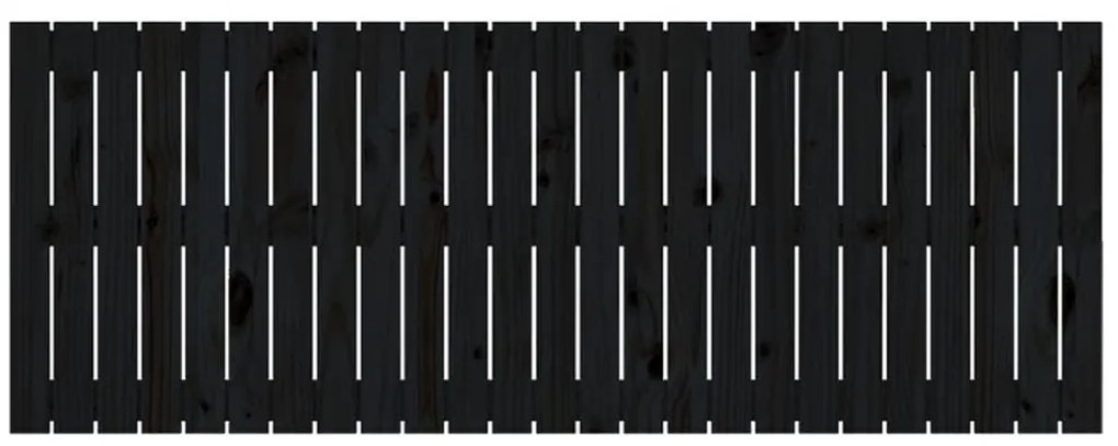 Cabeceira de parede 159,5x3x60 cm madeira de pinho maciça preto
