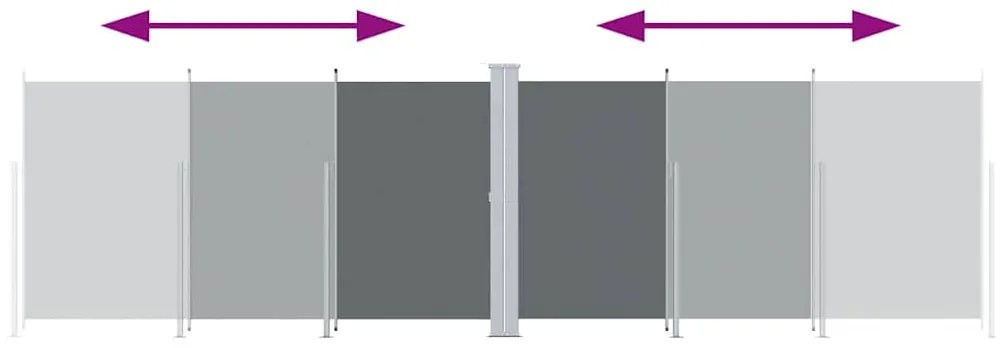Toldo lateral retrátil 180x600 cm antracite