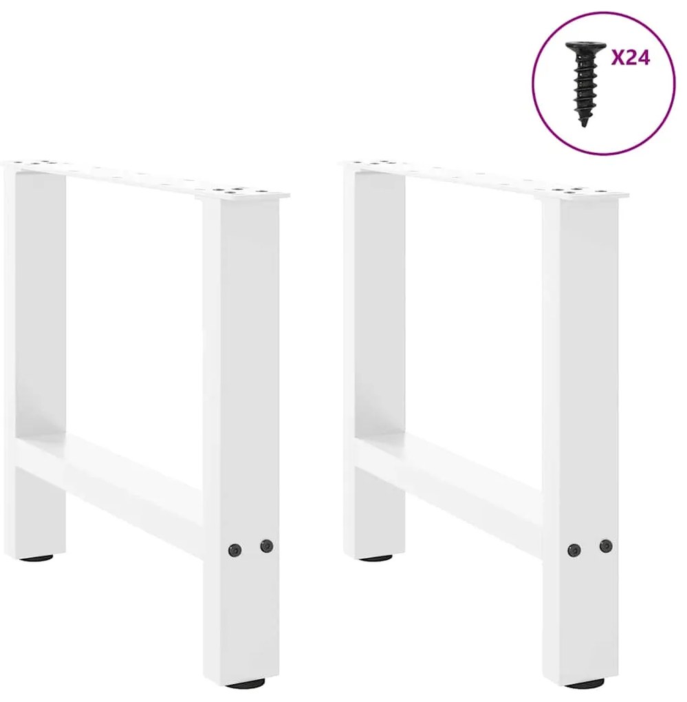 Pés para mesa de centro , brancos, 2 peças, 50x (42-43) cm, aço