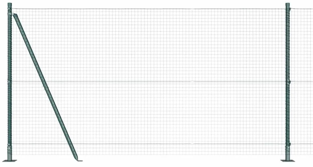 Cerca de Fio Soldado com 13 Postes Flangeados Verde 1.2x25 m Aço