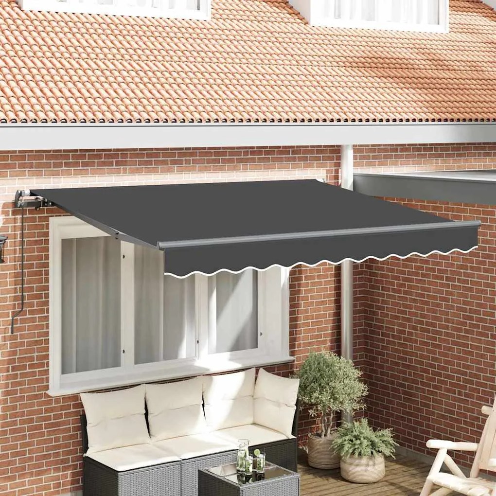 vidaXL Toldo Retrátil Manual Antracite 300 x 200 cm tecido