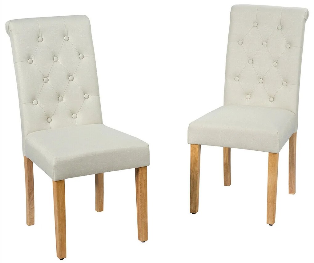 Conjunto de 2 cadeiras de jantar tufadas - cinza