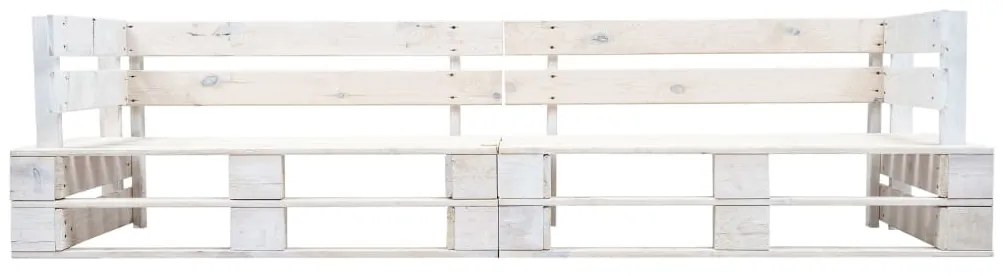 Sofá de paletes para jardim com 2 lugares madeira branco
