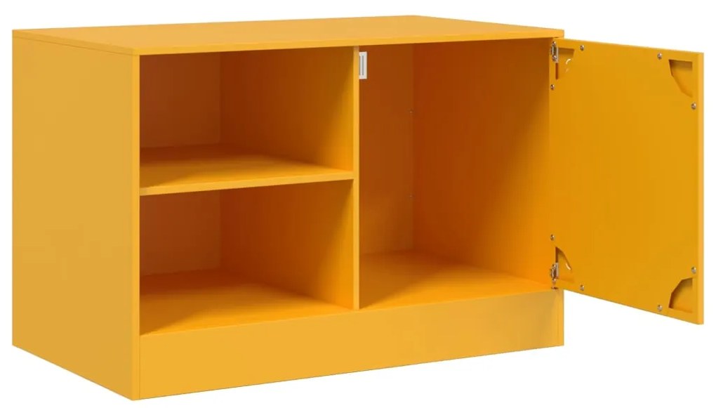 Móveis de TV 2 pcs 67x39x44 cm aço amarelo mostarda