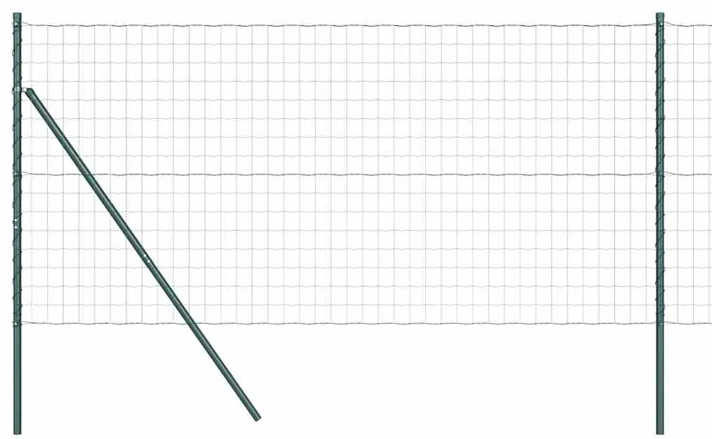 Cerca Euro com 7 postes 1,4 x 10 m em aço galvanizado verde