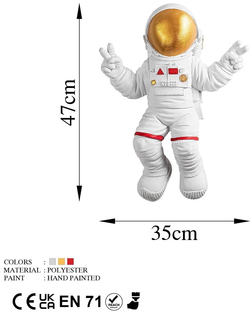Acessório Decorativo de Parede Yak-001 – Branco/Dourado – 35 cm x 47 c