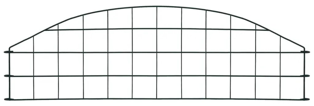 Conj. painéis de vedação arqueados p/ jardim 77,3x26 cm verde