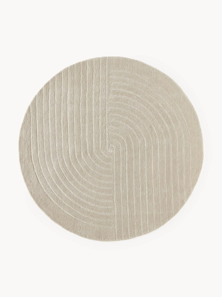 Tapete redondo em lã artesanal Mason