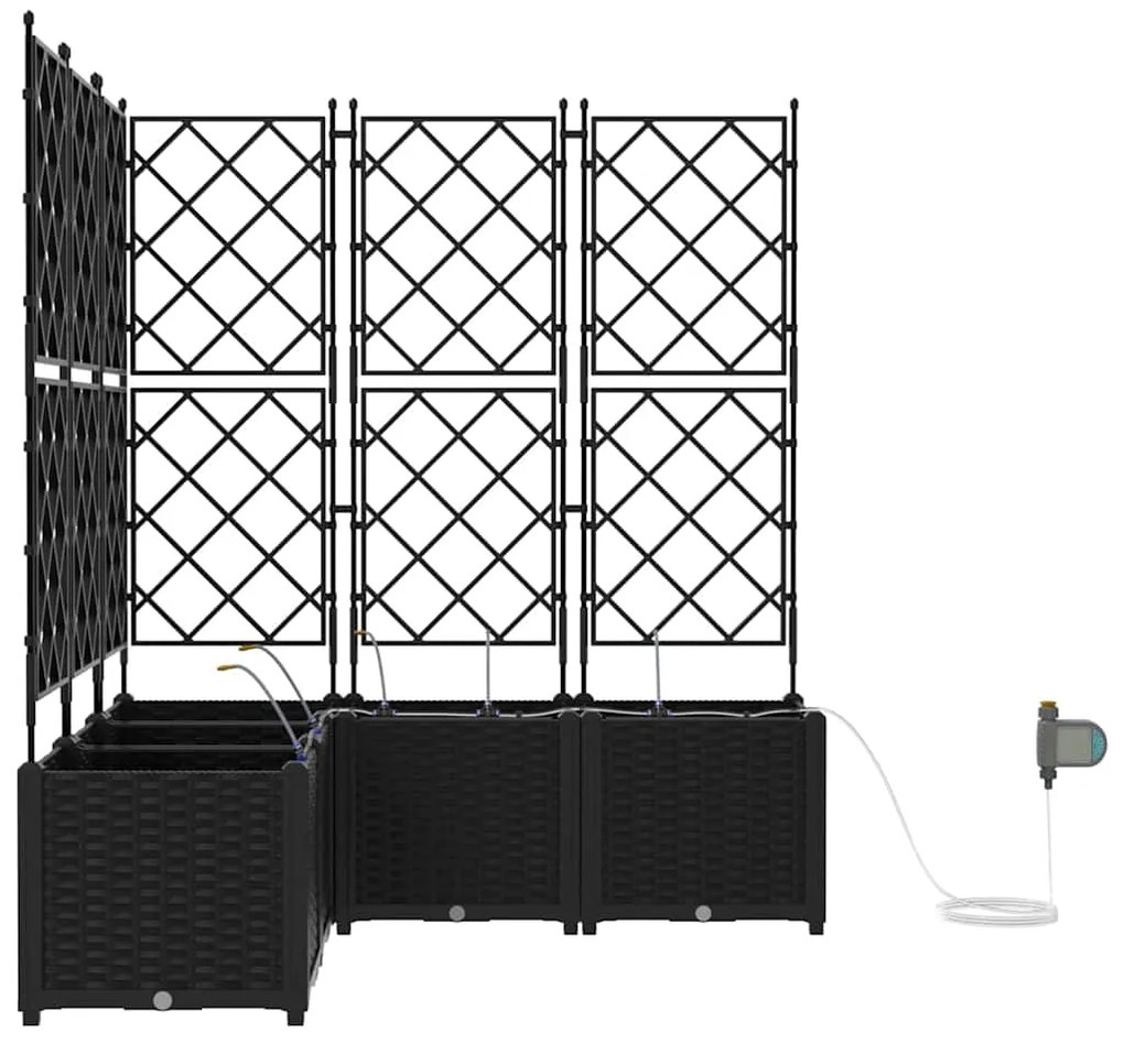 Jardineiras de Jardim 1 pc Preto 120 x 120 x 142 cm Plástico