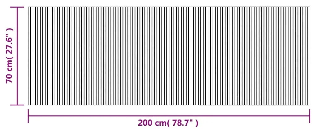 Tapete retangular 70x200 cm bambu cinzento