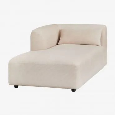 Módulo Chaise Longue Esquerdo Para Sofá Modular Fogler Bombazina Crema Linho - Sklum