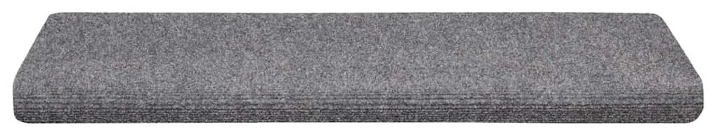 Tapetes de escada autoadesivos 30 pcs 65x21x4cm cinzento-claro