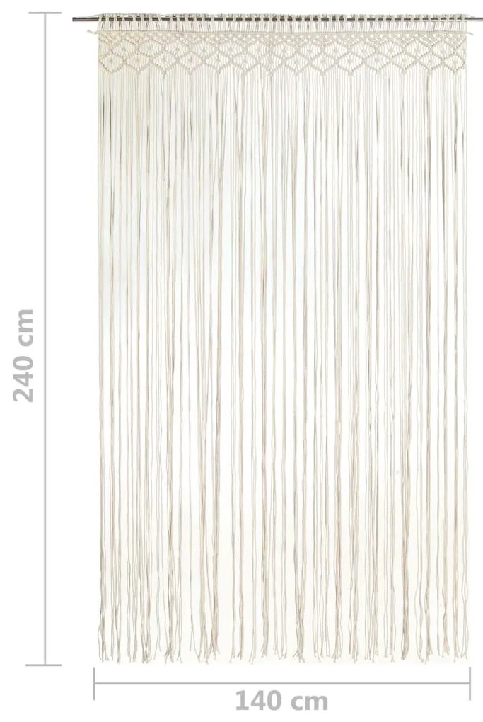 Cortina em macramé 140x240 cm algodão