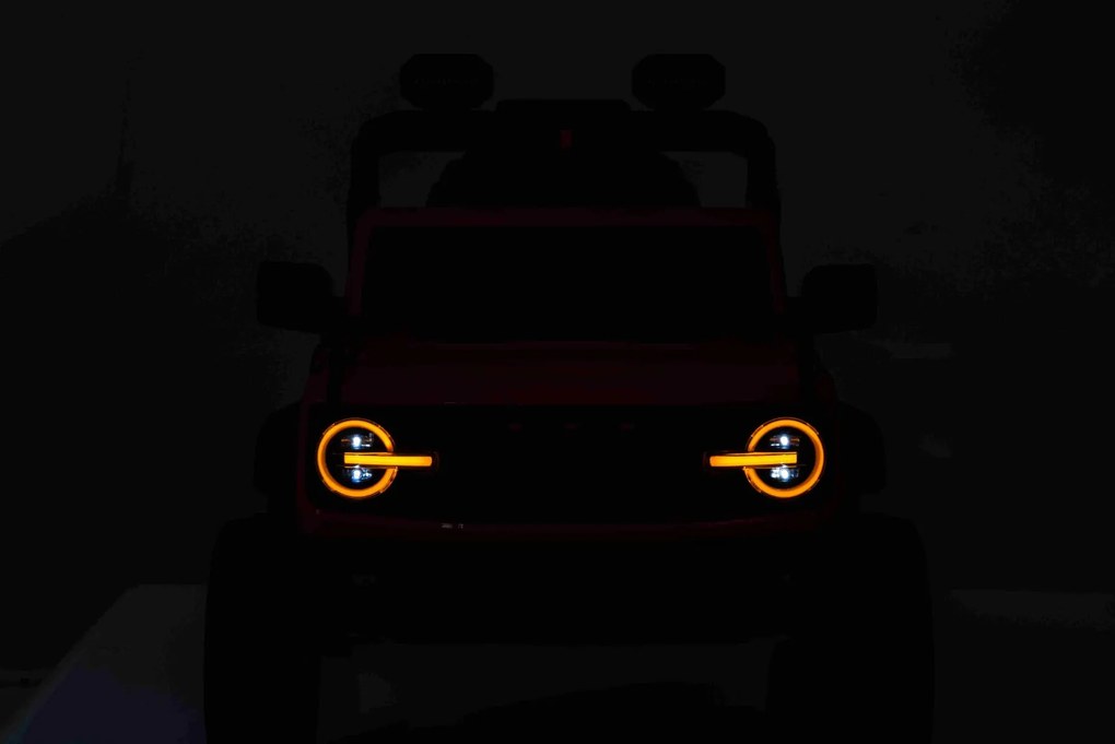 Carro elétrico para crianças 3 a 6 anos 12V Ford Bronco com tração traseira, licenciado (1 Lugar) bateria de lítio, leitor de MP3 com entrada USB, luz