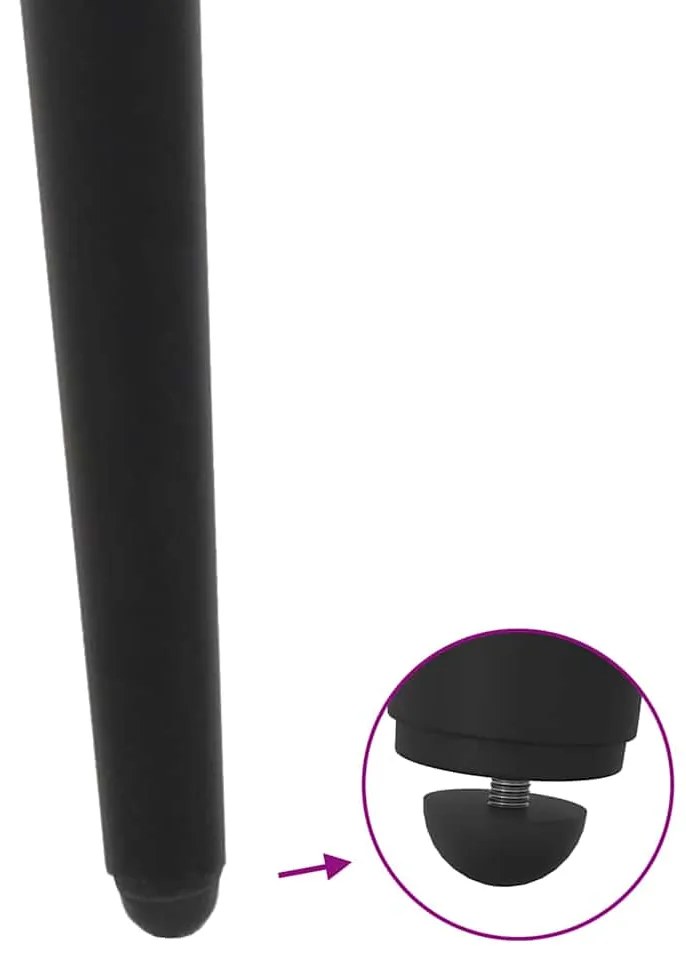 Pés de mesa de console cônicos, 4 peças, preto, 72-73 cm, aço