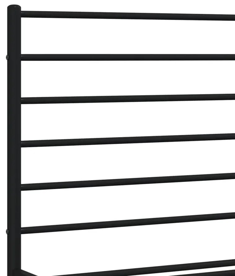 Estrutura de cama com cabeceira 120x190 cm metal preto