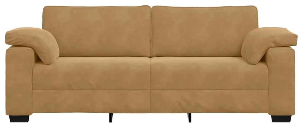 Sofá de 3 lugares 178 cm veludo castanho