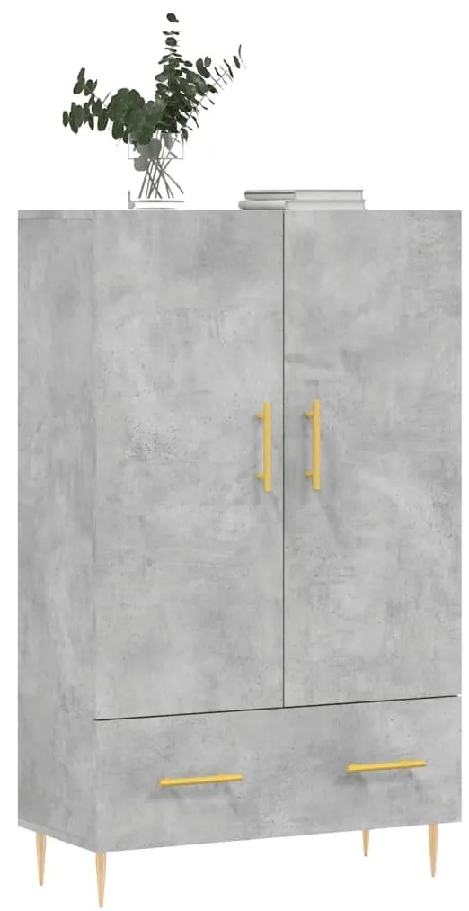 Aparador alto 69,5x31x115 cm derivados de madeira cinza-cimento