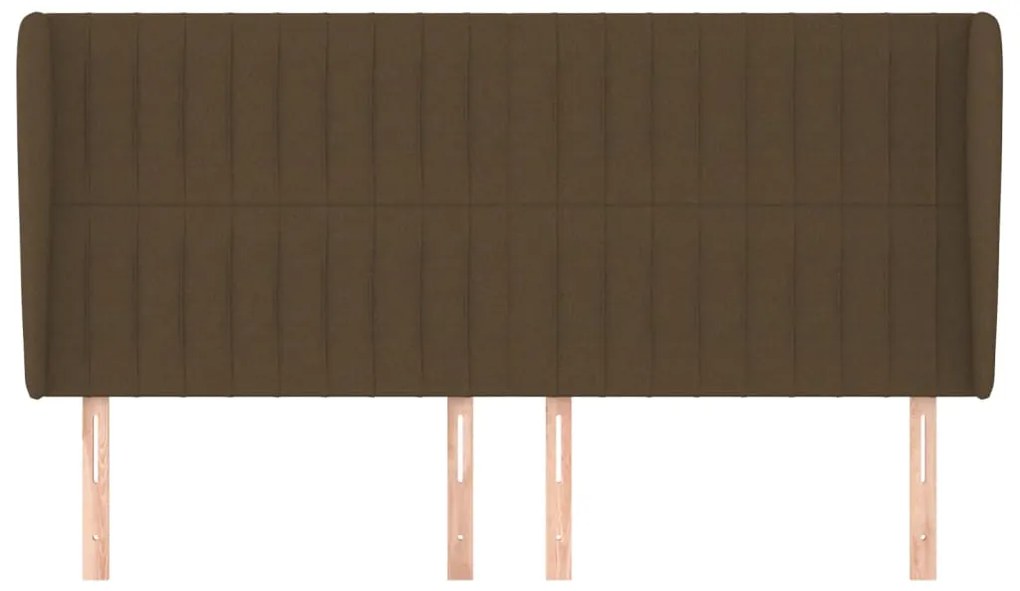 Cabeceira cama c/ abas tecido 163x23x118/128 cm castanho-escuro
