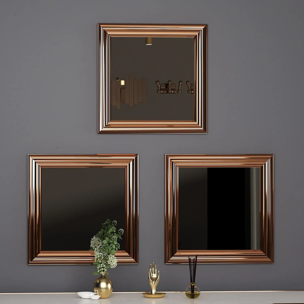 Conjunto de Espelhos Otto – Bronze – 40 cm x 40 cm x 3 cm