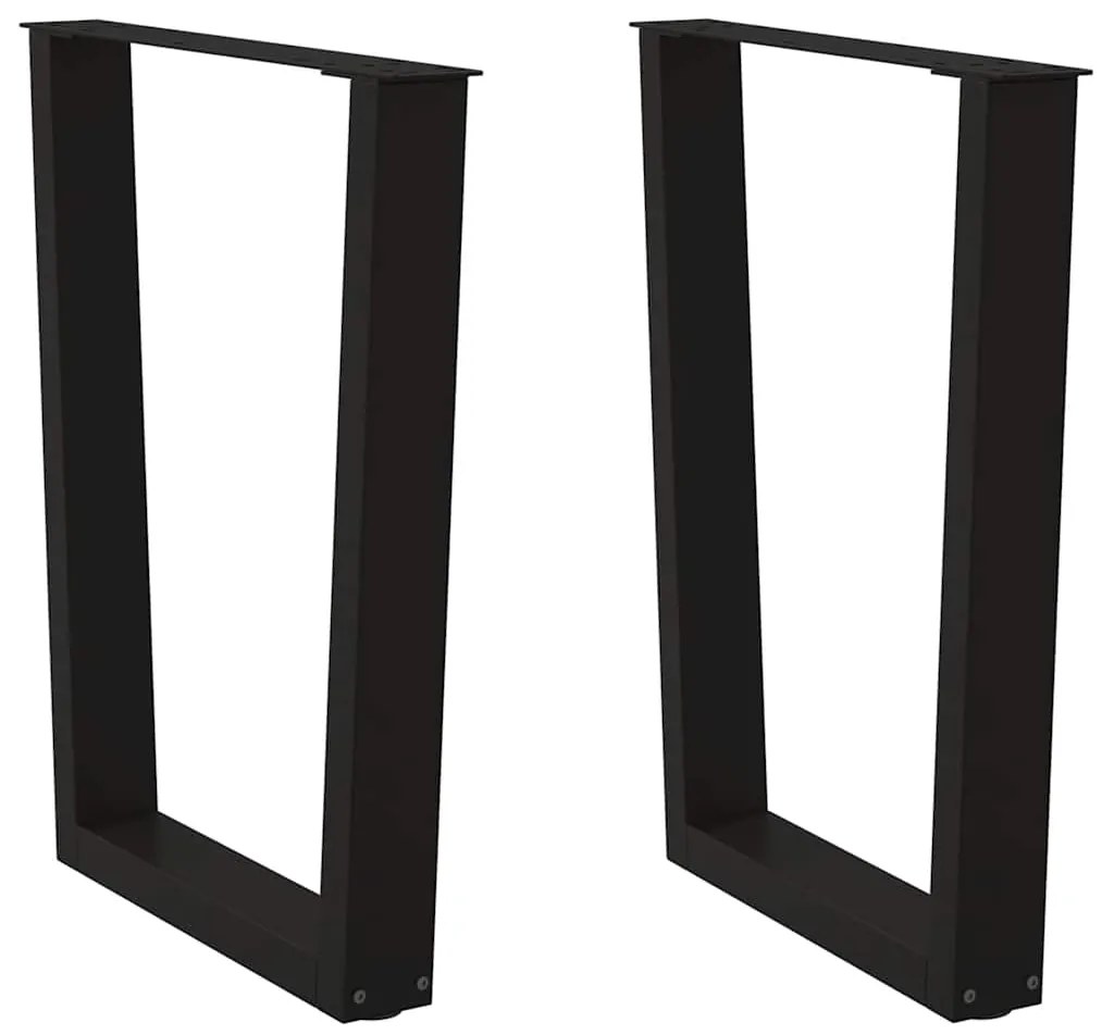 Pernas para mesa de jantar em V, 2 peças, pretas, 60x(72-73,3) cm, aço