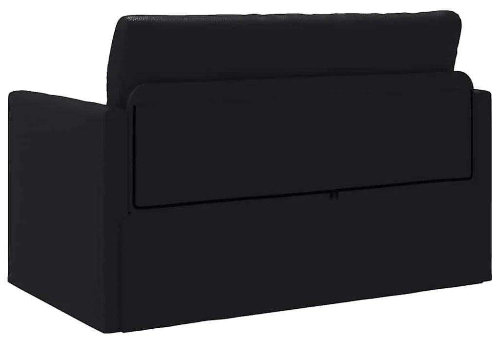 Sofá de Chão Cama 2 em 1 Preto 124x71x78 cm Couro Sintético