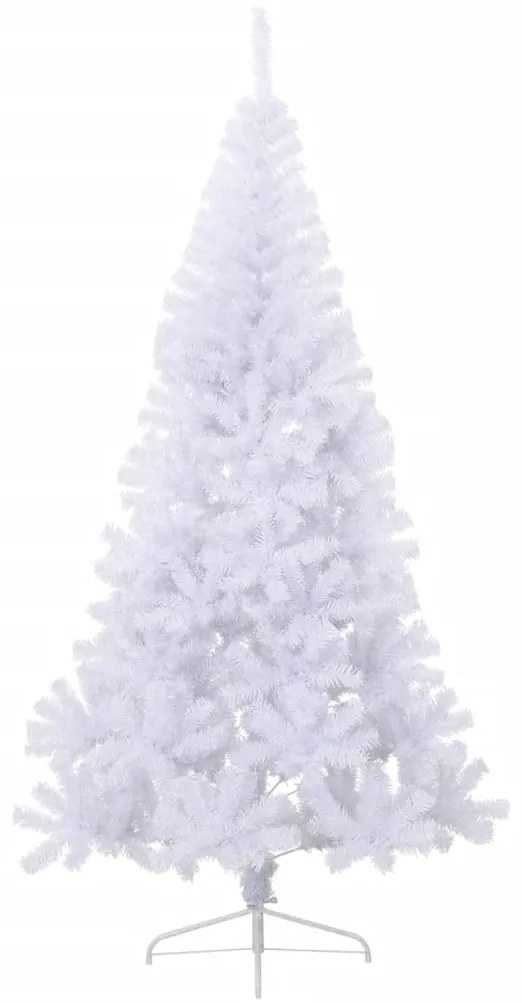 Meia árvore de Natal artificial com suporte 210 cm PVC branco