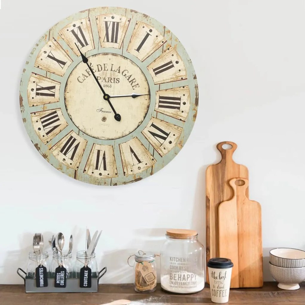 325183 vidaXL Relógio de parede 60 cm MDF multicor