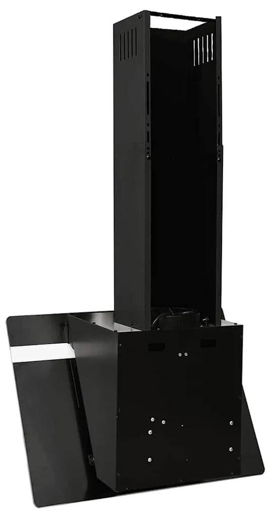 Exaustor de parede 60 cm aço e vidro temperado preto