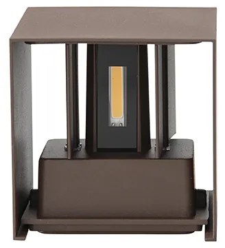 Candeeiro de parede exterior castanho ferrugem com LED 2-luzes IP54 - Edwin Moderno