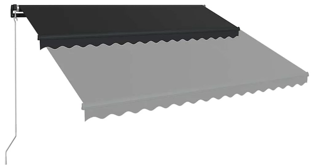 Toldo retrátil manual c/ LED 450x300 cm antracite