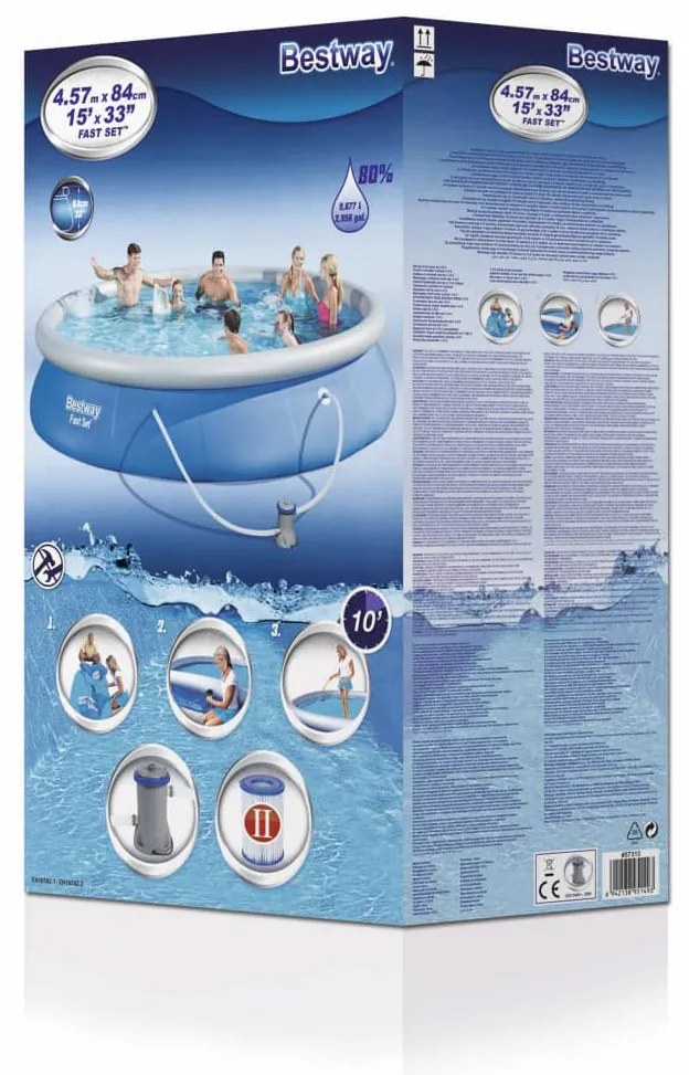 Bestway Conjunto de piscina Fast Set 457x84 cm 57313