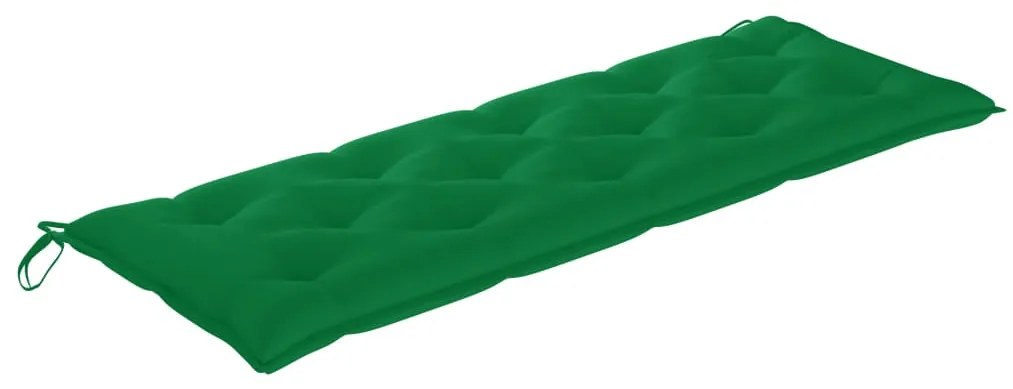 Banco Batavia c/ almofadão verde 150 cm madeira de teca maciça