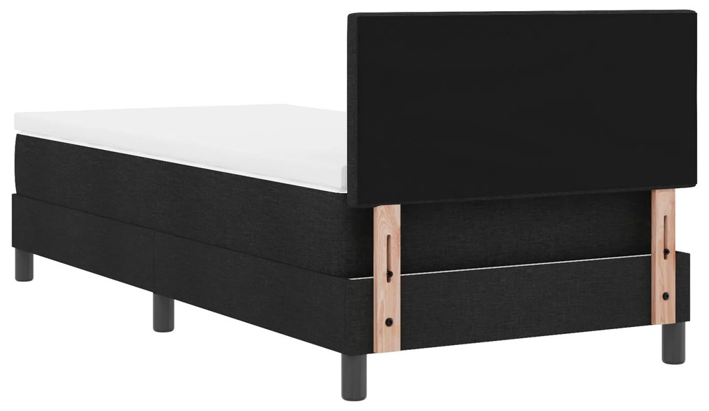 Cama Box com Colchão Preta 90x200 cm Tecido