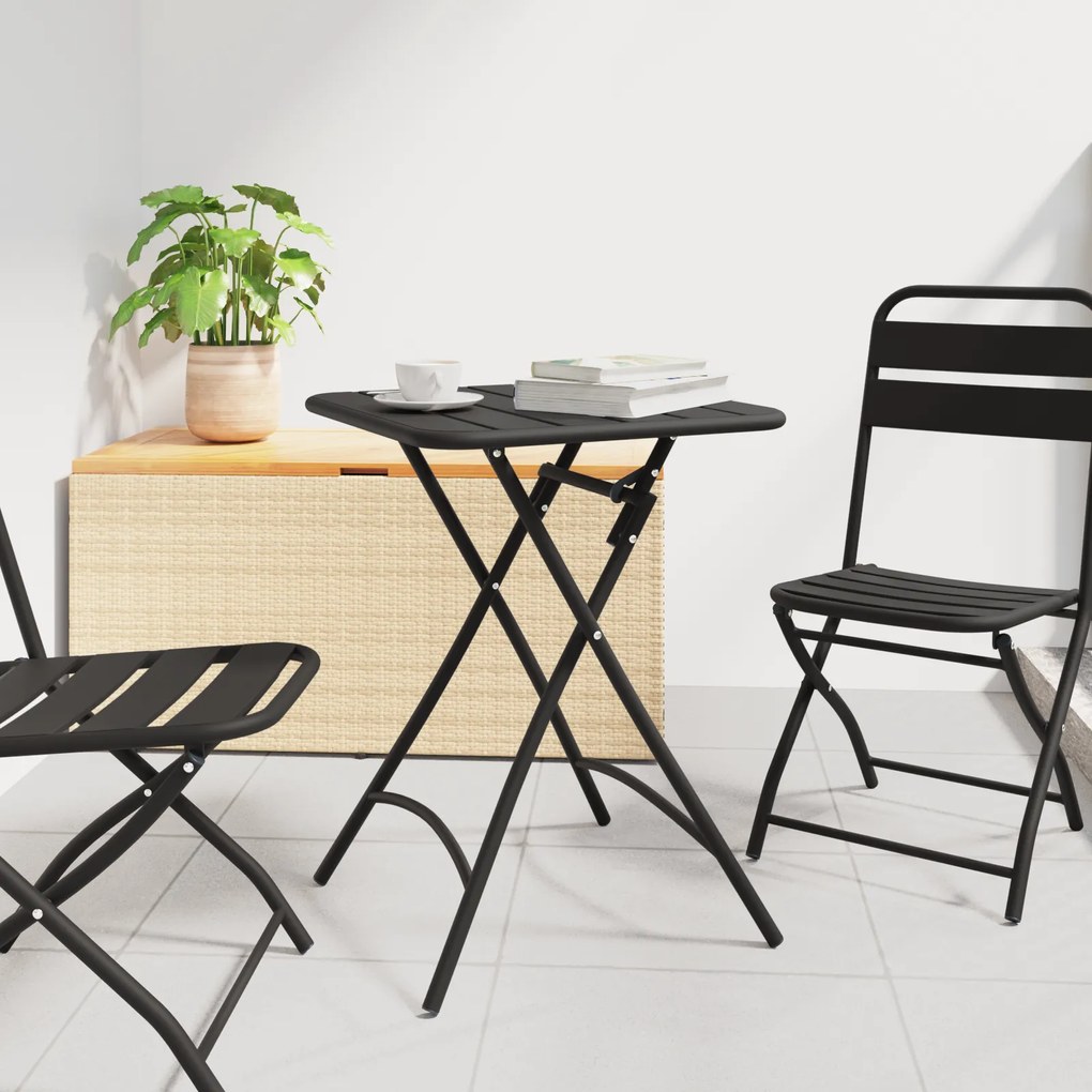Mesa de Jardim Dobrável vidaXL - Antracite - 55x55x73 cm - Aço