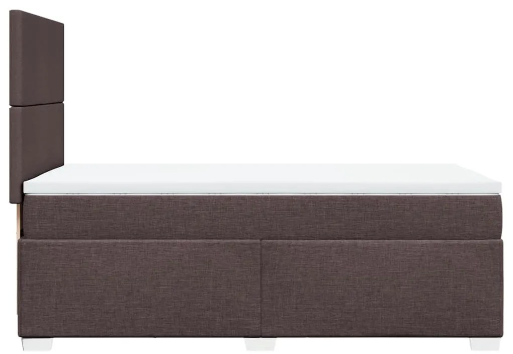 Cama com molas/colchão 90x190 cm tecido castanho-escuro
