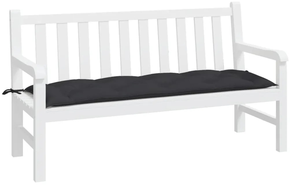 Almofadão p/ banco de jardim 150x50x7 cm tecido oxford preto