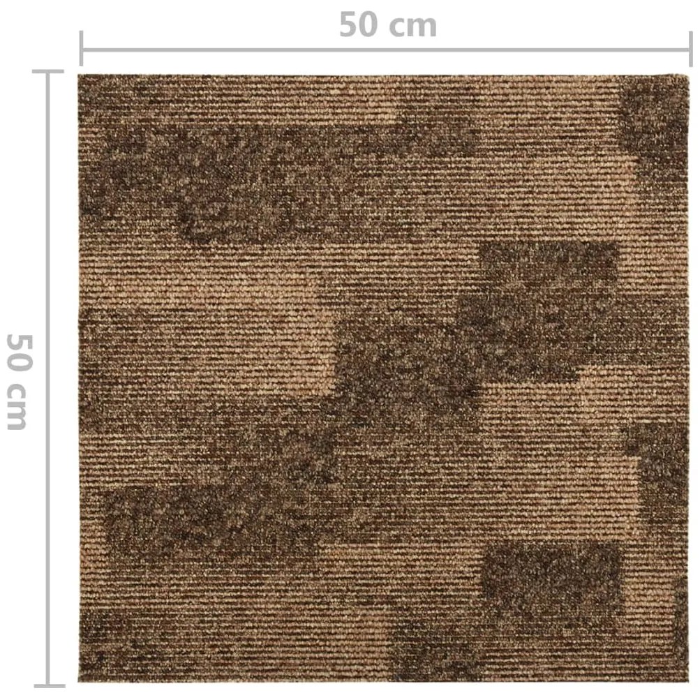 Ladrilhos de carpete para pisos 20 pcs 5 m² castanho