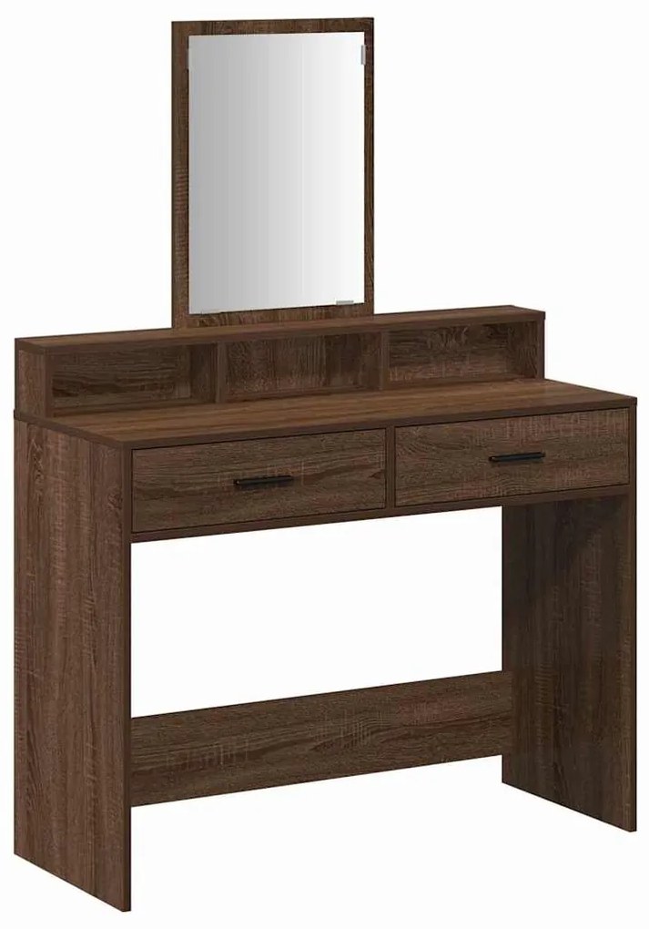 Mesa de Maquilhagem com Gavetas Castanho Carvalho 100x41x140 cm
