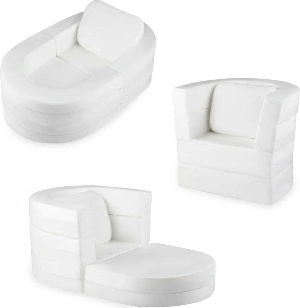 Sofá-cama 3 em 1 para crianças 66 x 47 x 55 cm, dobrável, com capas laváveis com fechos de correr e almofada com enchimento de espuma macia, para maio