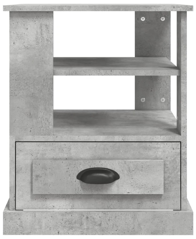 Mesa de apoio 50x50x60 cm derivados de madeira cinzento-cimento