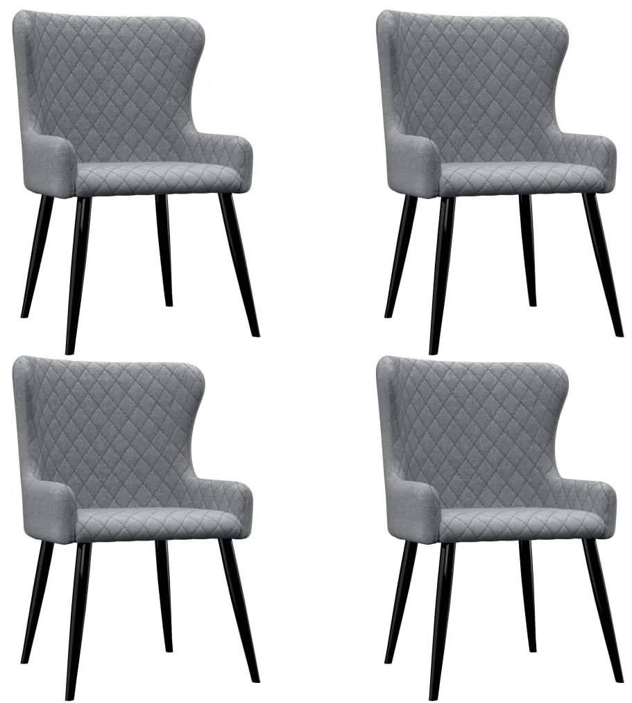 vidaXL Cadeiras de jantar 4 pcs tecido cinzento-claro