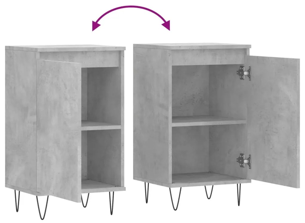 Aparadores 2 pcs 40x35x70 cm derivados de madeira cinza cimento